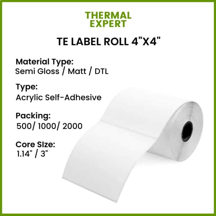 TE Label Roll 4” x 4”