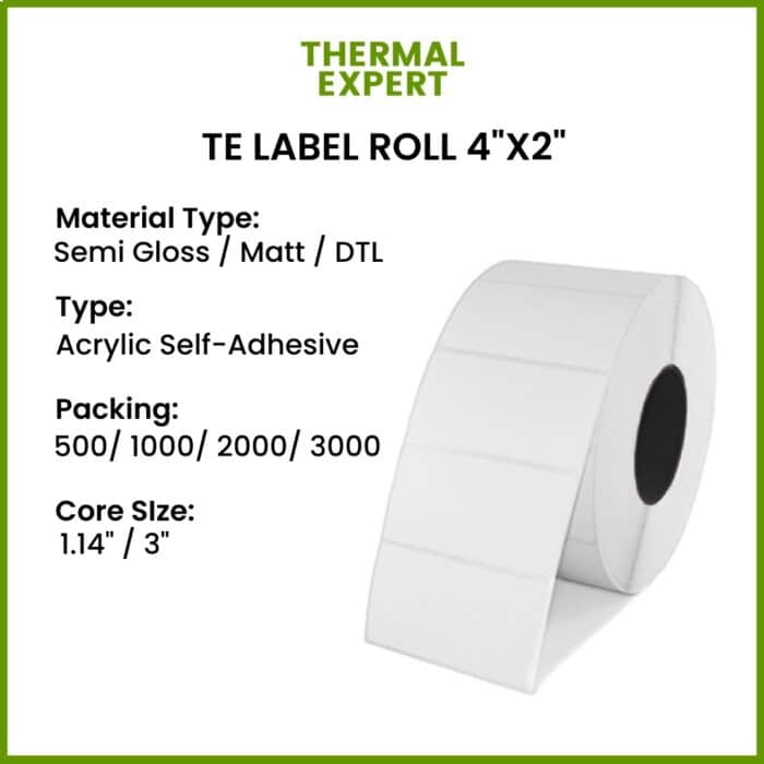 TE Label Roll 4” x 2”