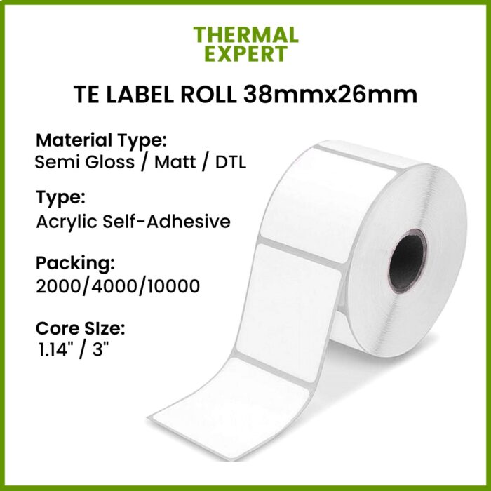 TE Label Roll 38mm x 26mm