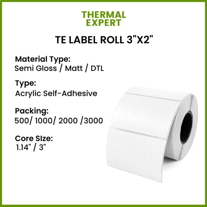 TE Label Roll 3” x 2”